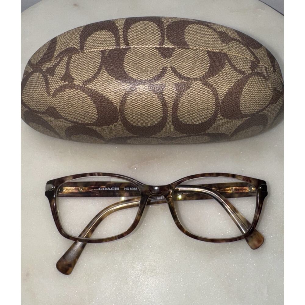 Coach Eyeglasses HC 6065 5287 Confetti Light Brown 51-17-135 Prescrip Case - Picture 2 of 8